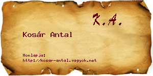 Kosár Antal névjegykártya